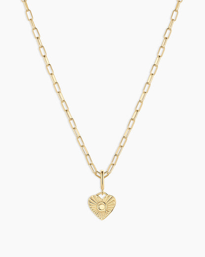 Vintage Heart Alphabet Charm Necklace