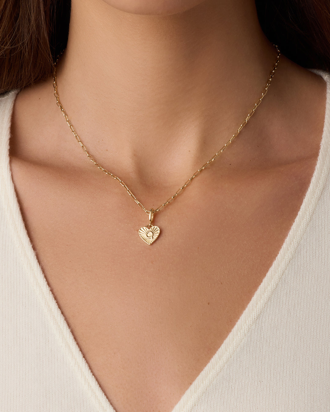 Vintage Heart Alphabet Charm Necklace