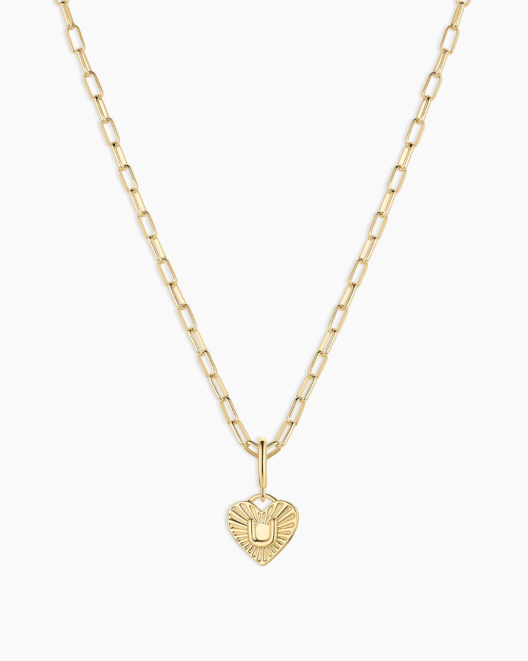 Vintage Heart Alphabet Charm Necklace