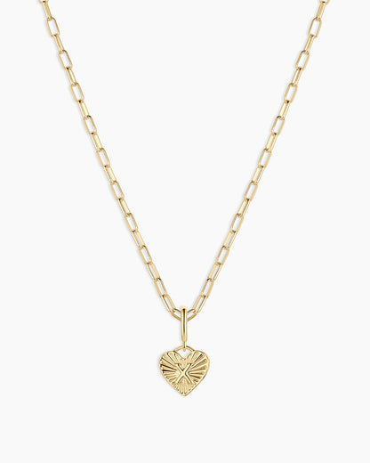 Vintage Heart Alphabet Charm Necklace
