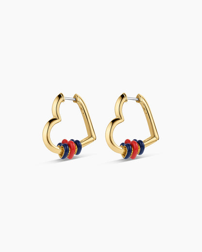 Campbell Heart Bead Hoops