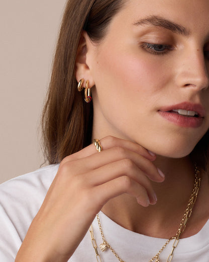 Campbell Heart Bead Hoops