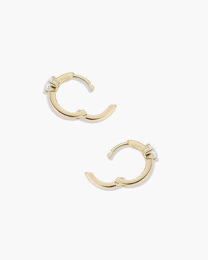 14K Lab Grown Diamond Solitaire Huggies