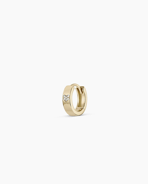 14K Diamond Love Rose Single Huggie