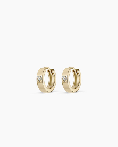 14K Diamond Love Rose Huggies