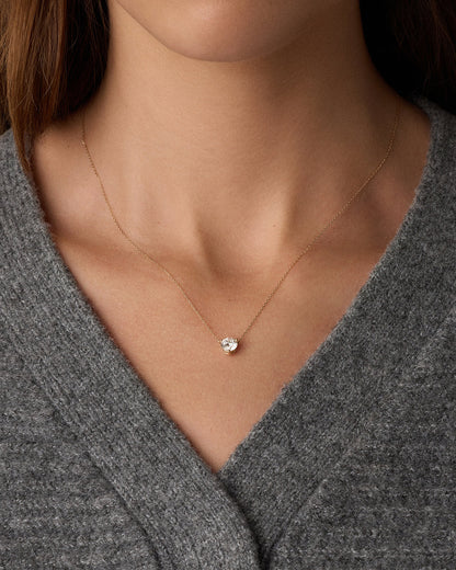 14K Lab Grown Diamond Solitaire Necklace