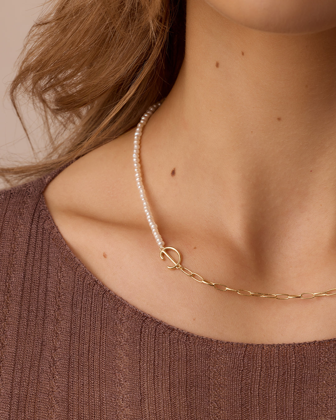 Lou Pearl Alphabet Necklace