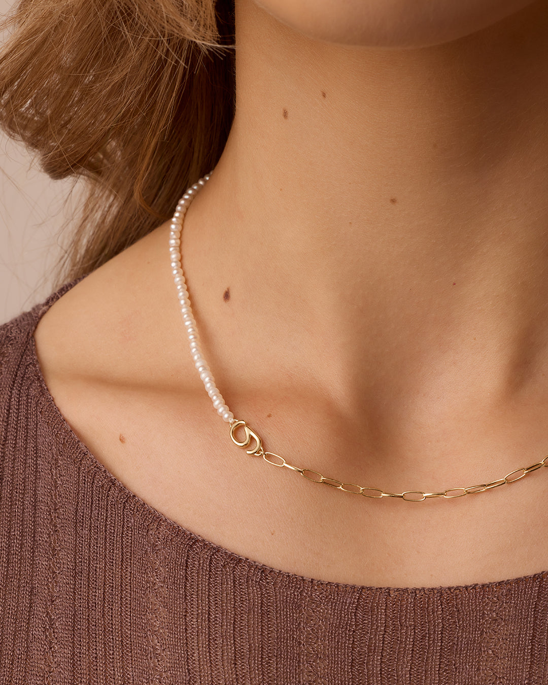 Lou Pearl Alphabet Necklace