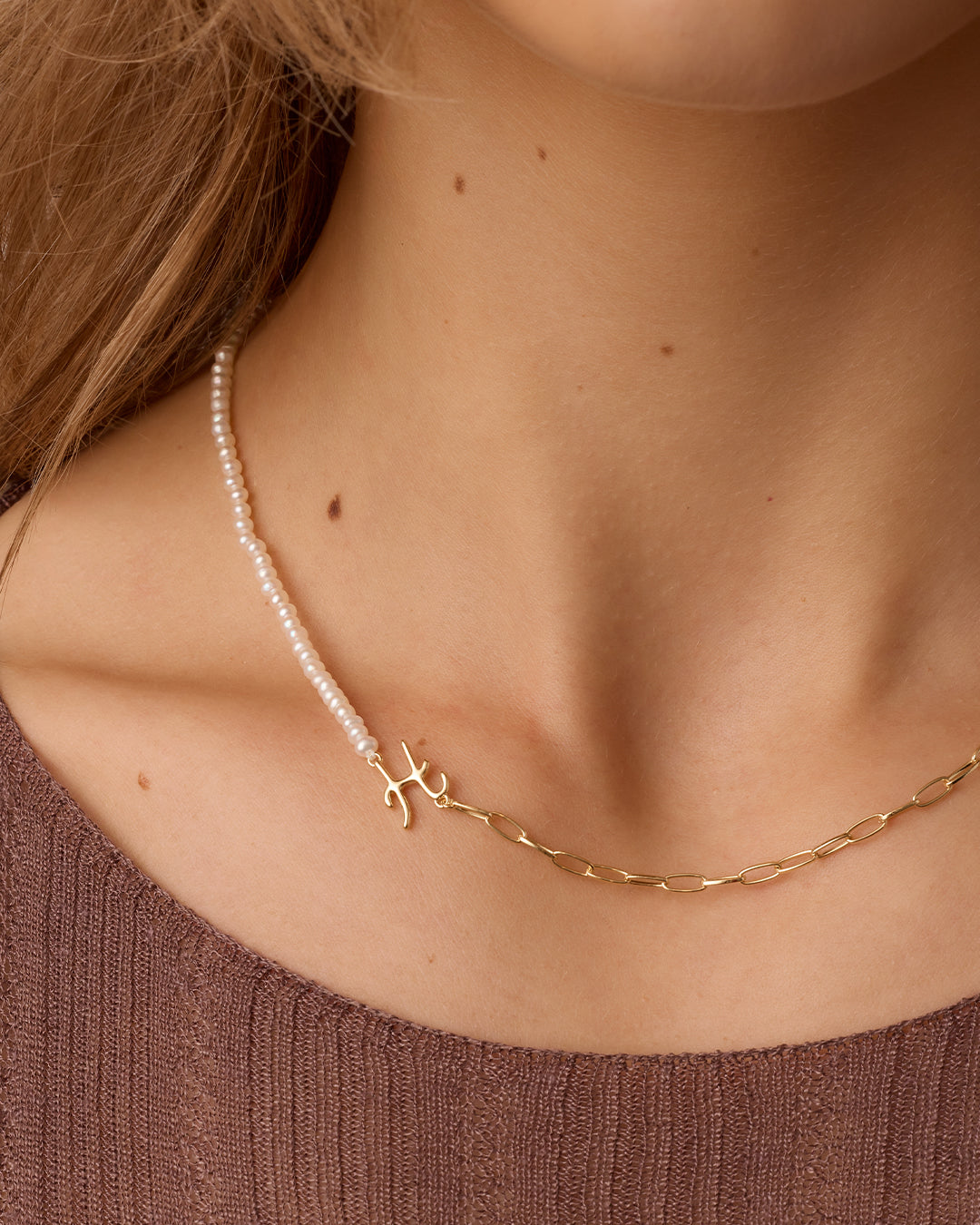 Lou Pearl Alphabet Necklace