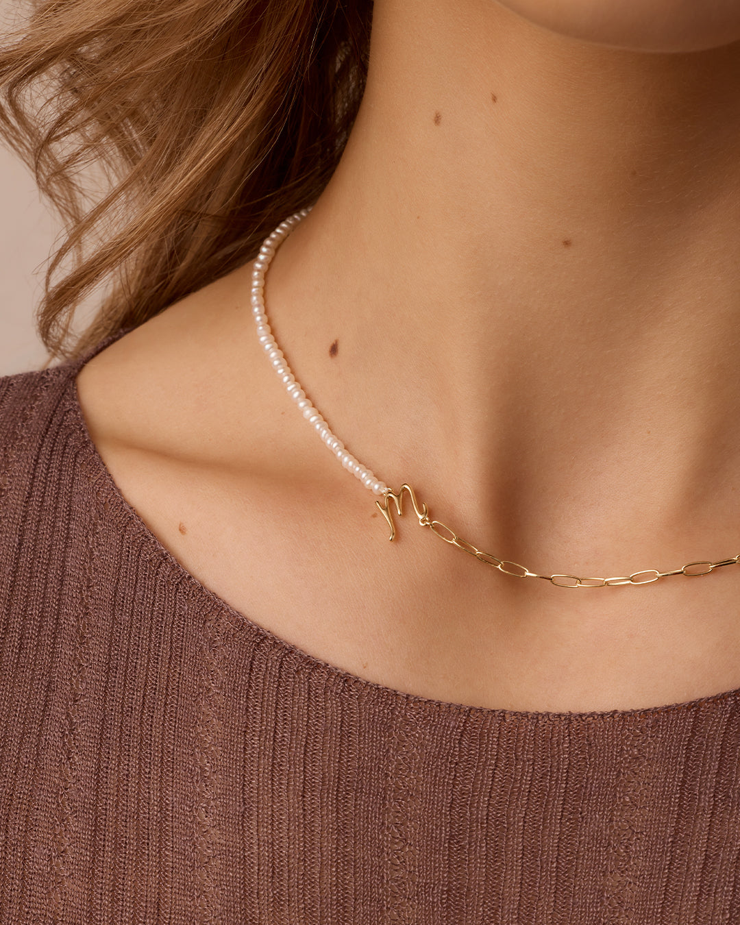Lou Pearl Alphabet Necklace
