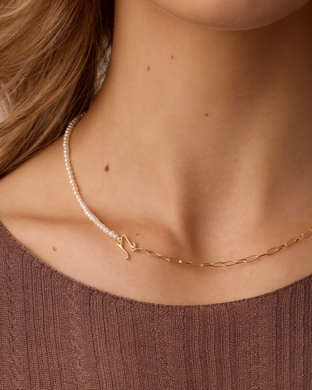 Lou Pearl Alphabet Necklace