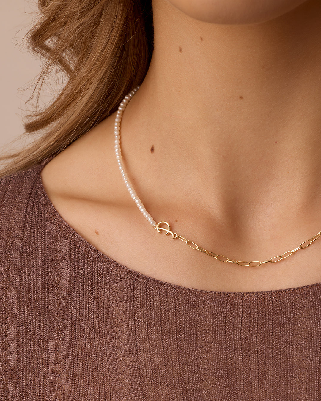 Lou Pearl Alphabet Necklace