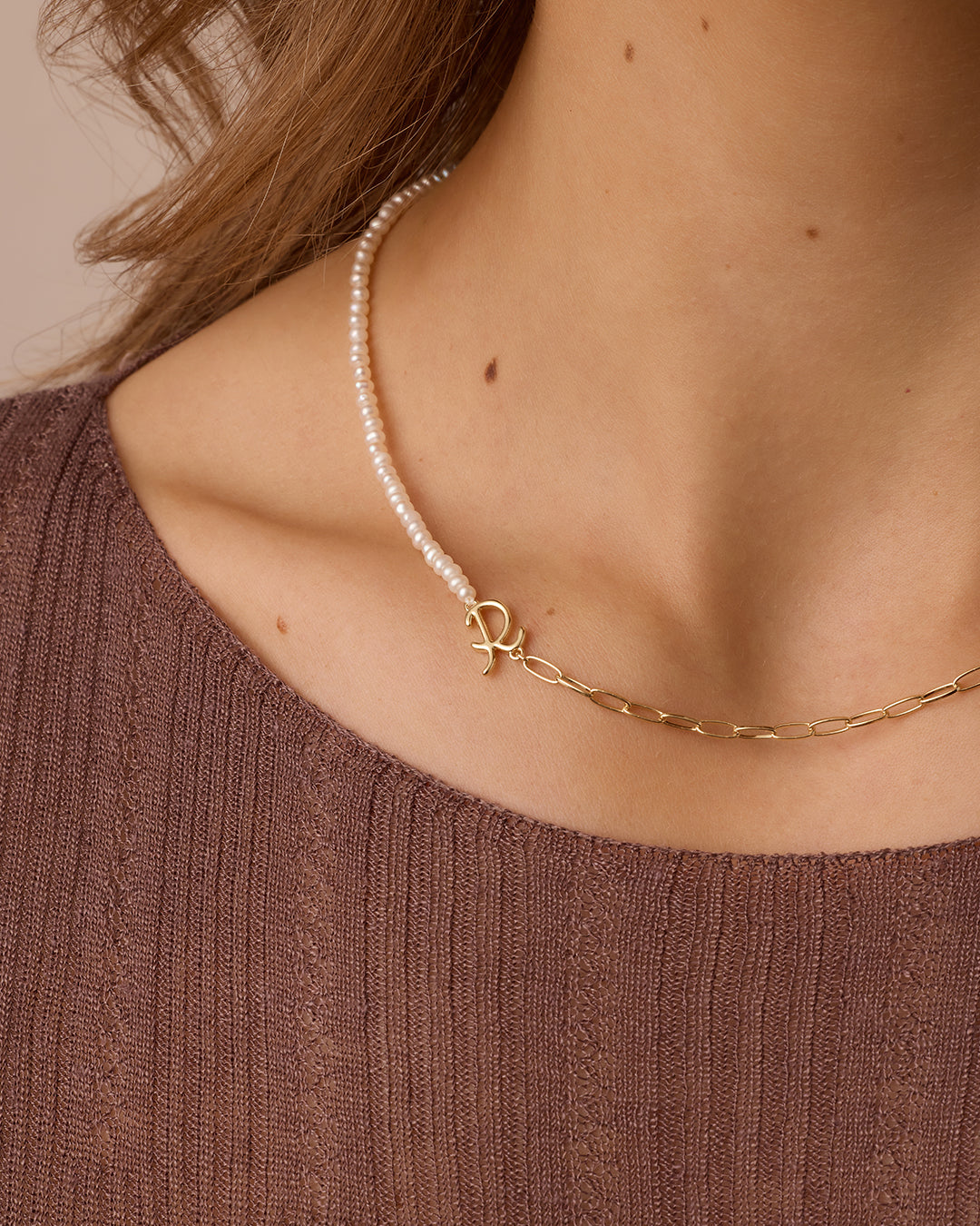 Lou Pearl Alphabet Necklace