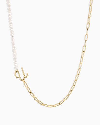 Lou Pearl Alphabet Necklace