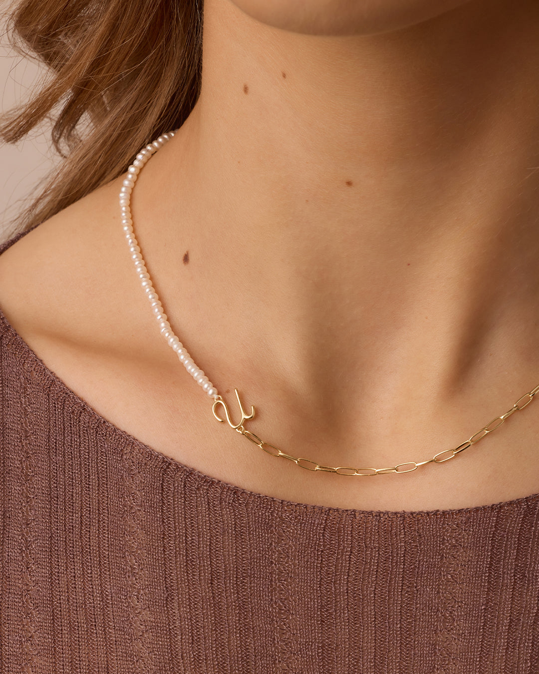 Lou Pearl Alphabet Necklace