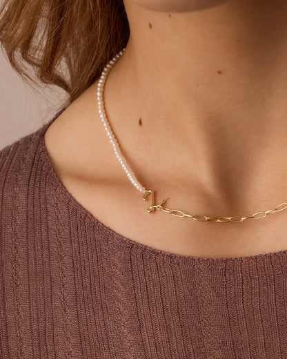 Lou Pearl Alphabet Necklace