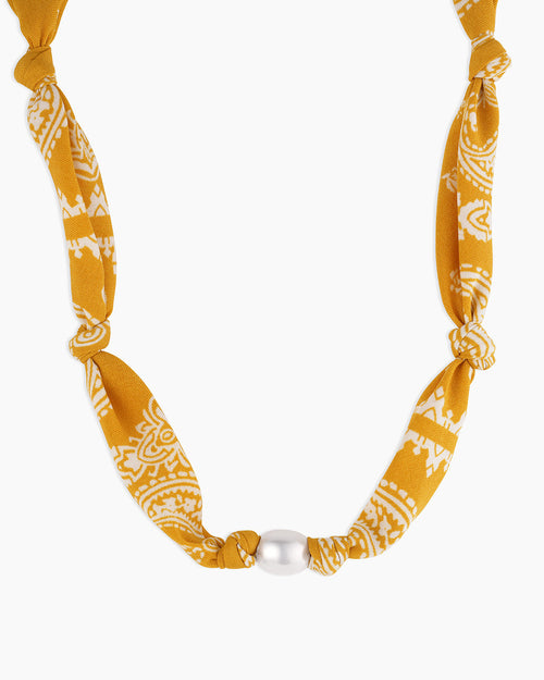 Paisley Bandana Pearl Necklace