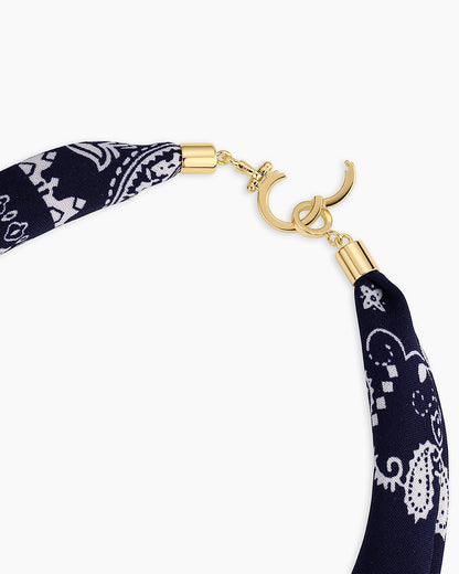 Paisley Bandana Pearl Necklace