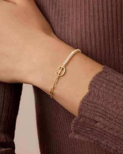 Lou Pearl Alphabet Bracelet