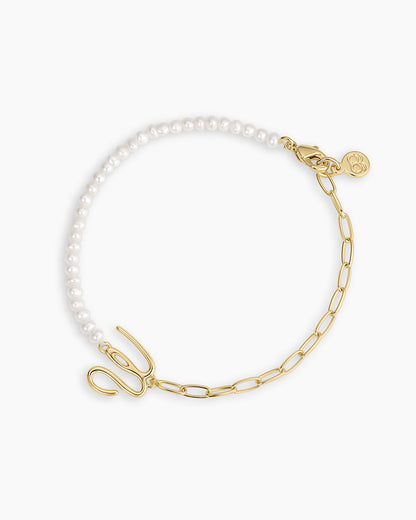 Lou Pearl Alphabet Bracelet