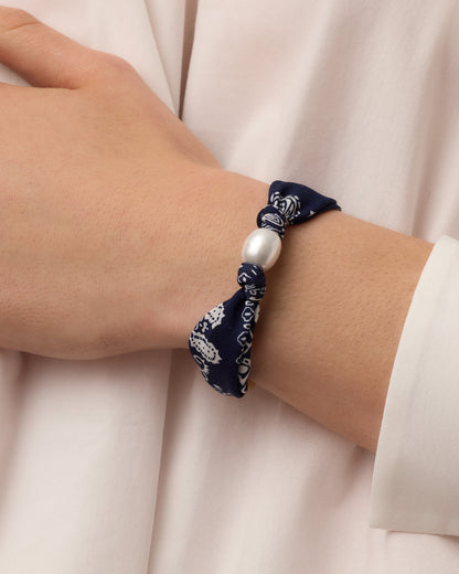 Paisley Bandana Pearl Bracelet