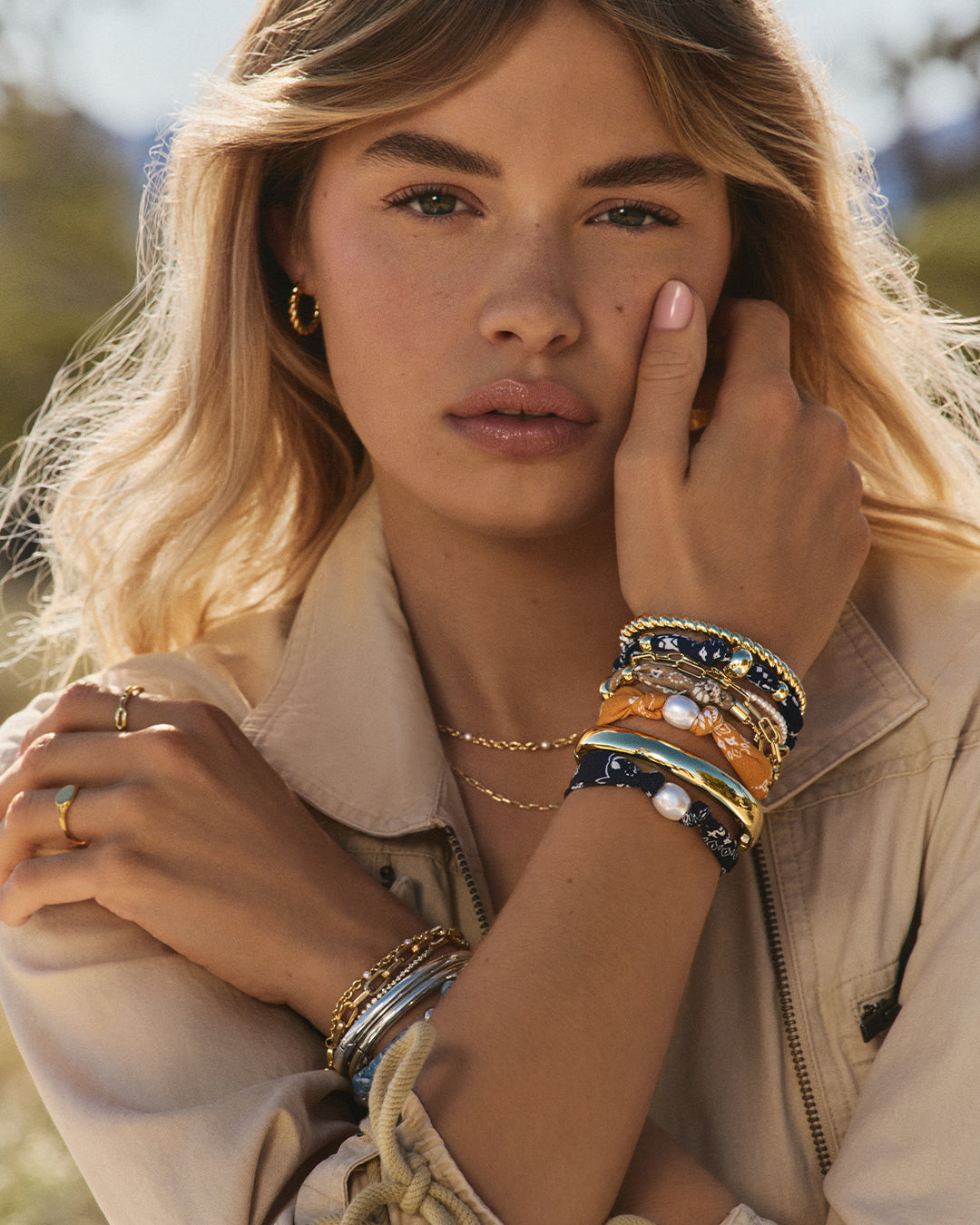 Paisley Bandana Pearl Bracelet