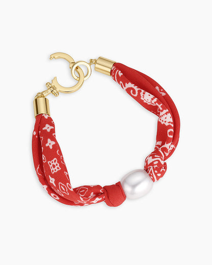 Paisley Bandana Pearl Bracelet