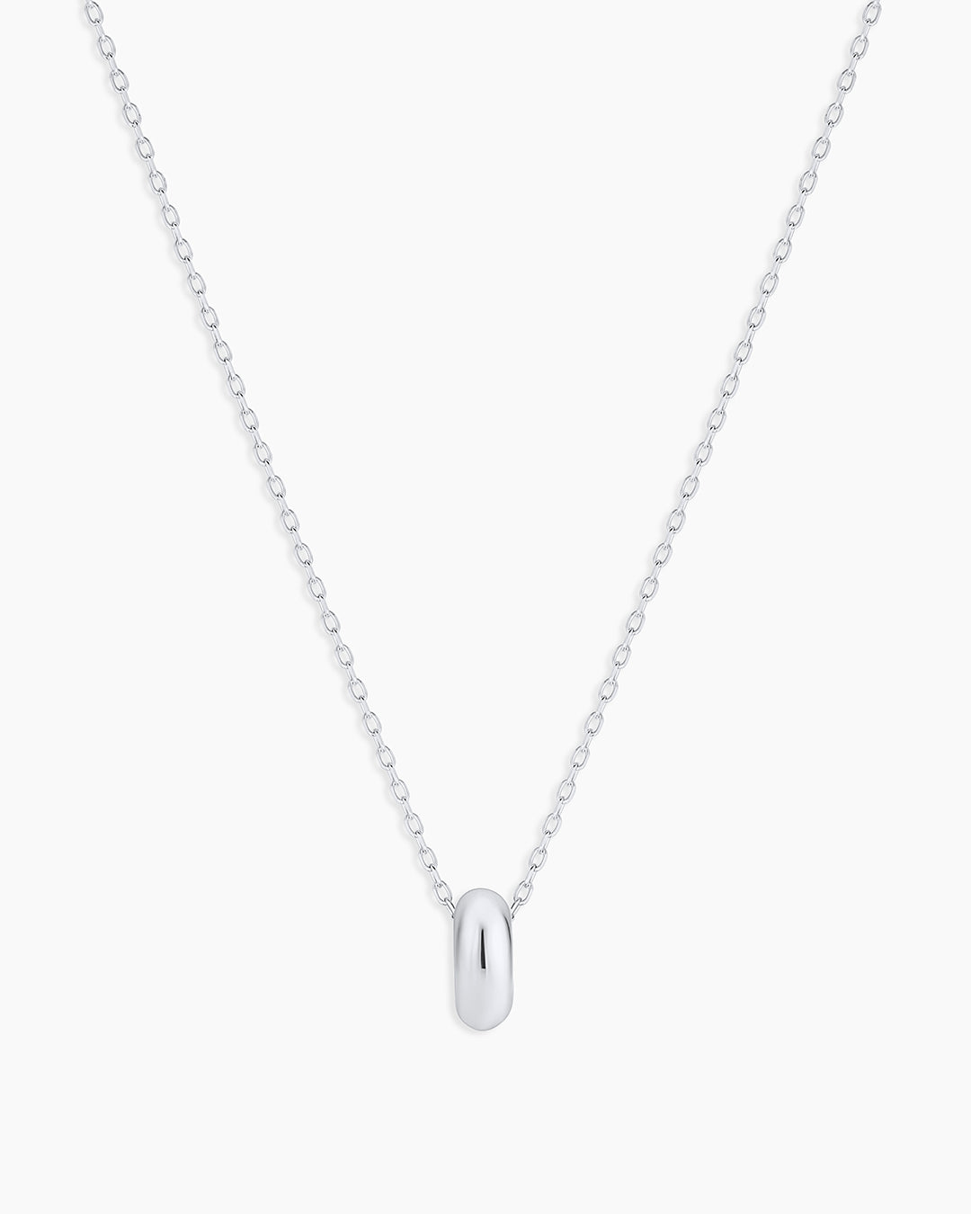 14K White Gold Lou Halo Charm Necklace