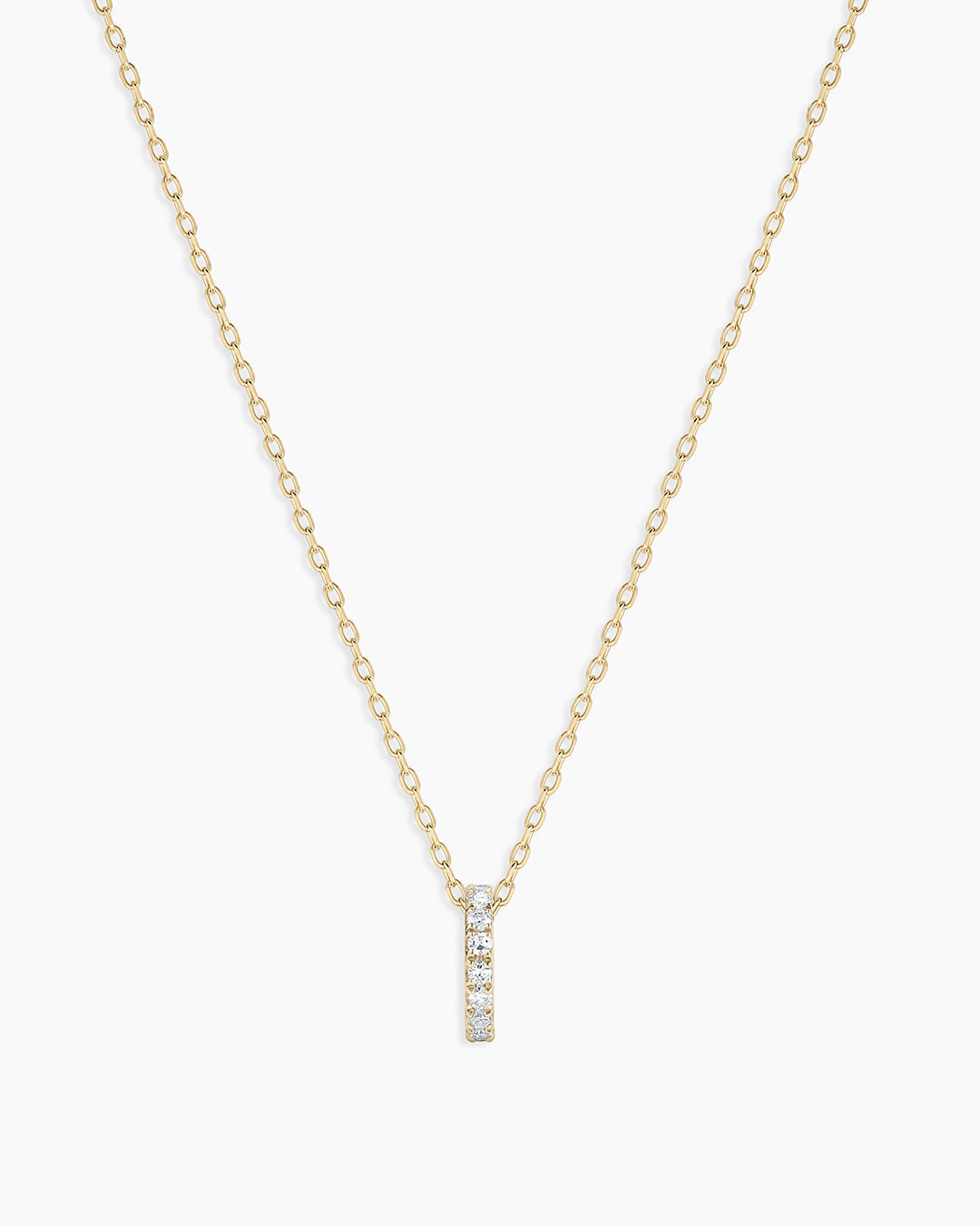 14K Diamond Pavé Halo Charm Necklace