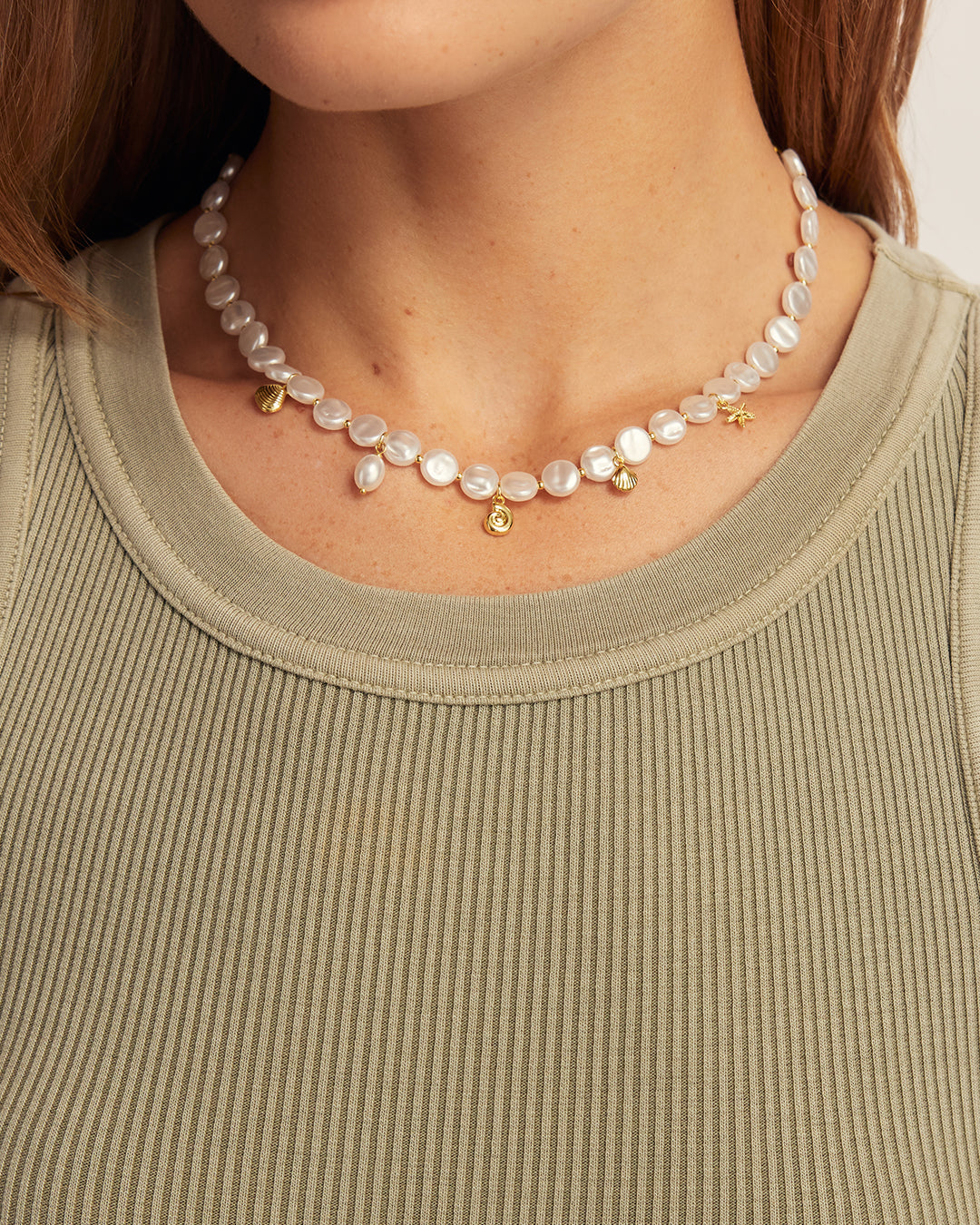 Reese Pearl Mini Charm Necklace