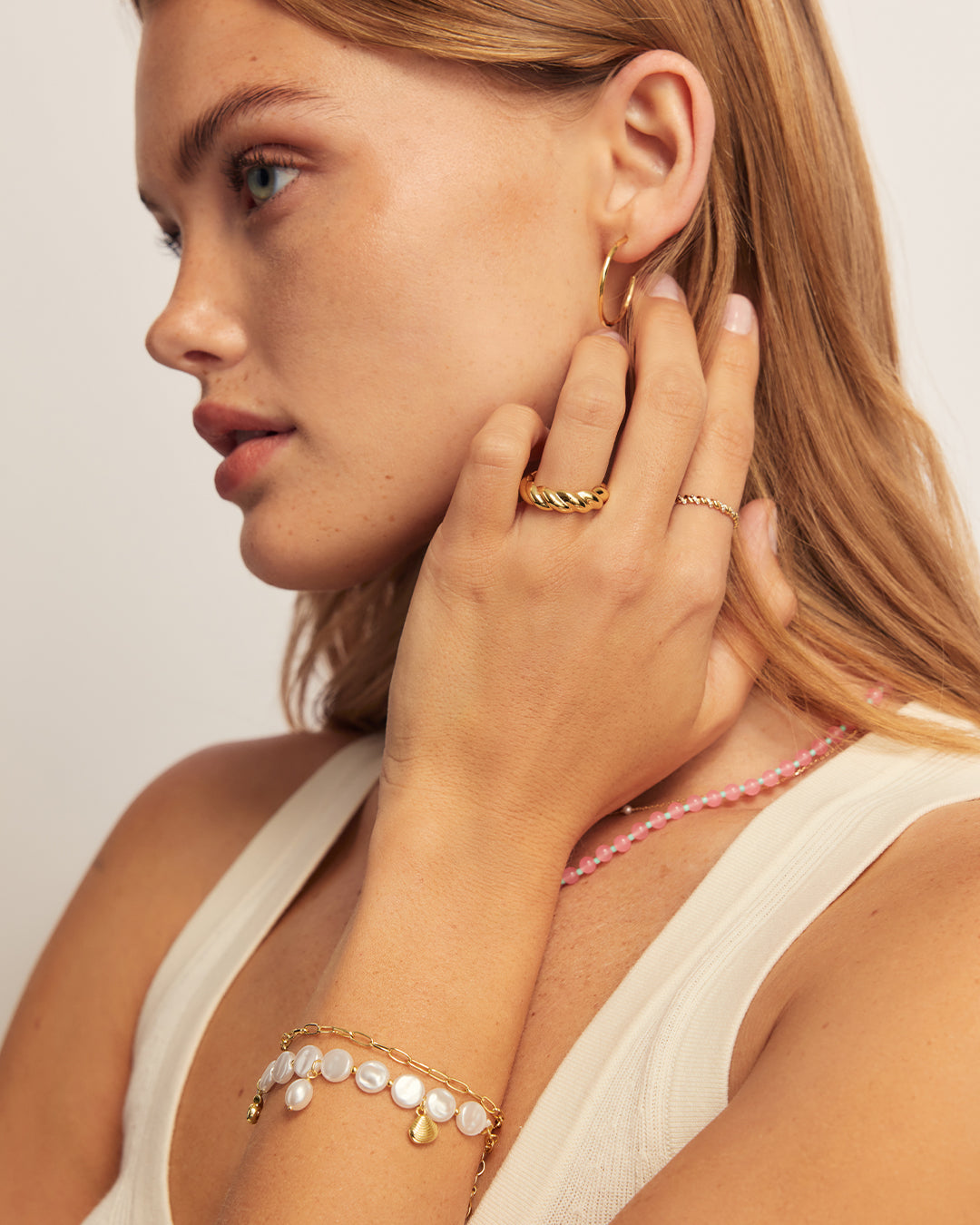 Reese Pearl Mini Charm Bracelet