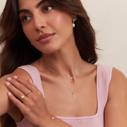 Gold Initial Letter Necklace