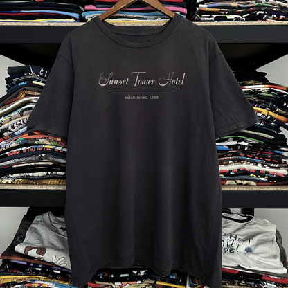 Vintage Sunset Tower Hotel Washed Black Tee