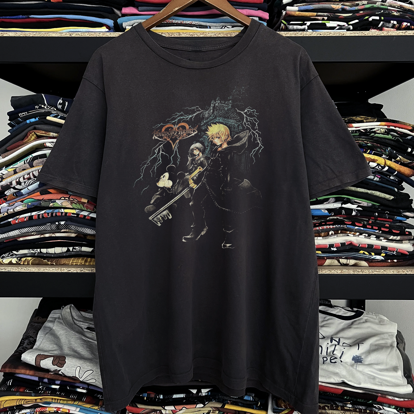 Rare Kingdom Hearts Washed Black Tee