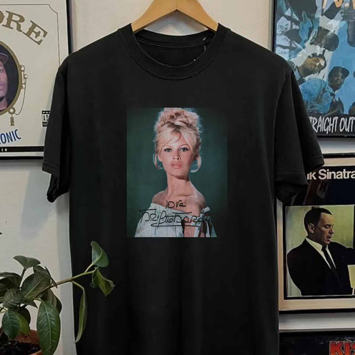 Rare Bridgitte Bardot Washed Black Tee