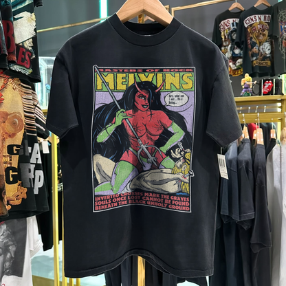1994 Melvins 'Hell' Frank Kozik Rare Washed Black T-Shirt