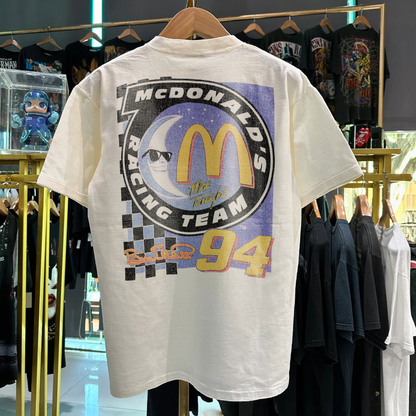 1998 Mcdonalds Racing Team Bill Elliott Rare Washed White T-Shirt