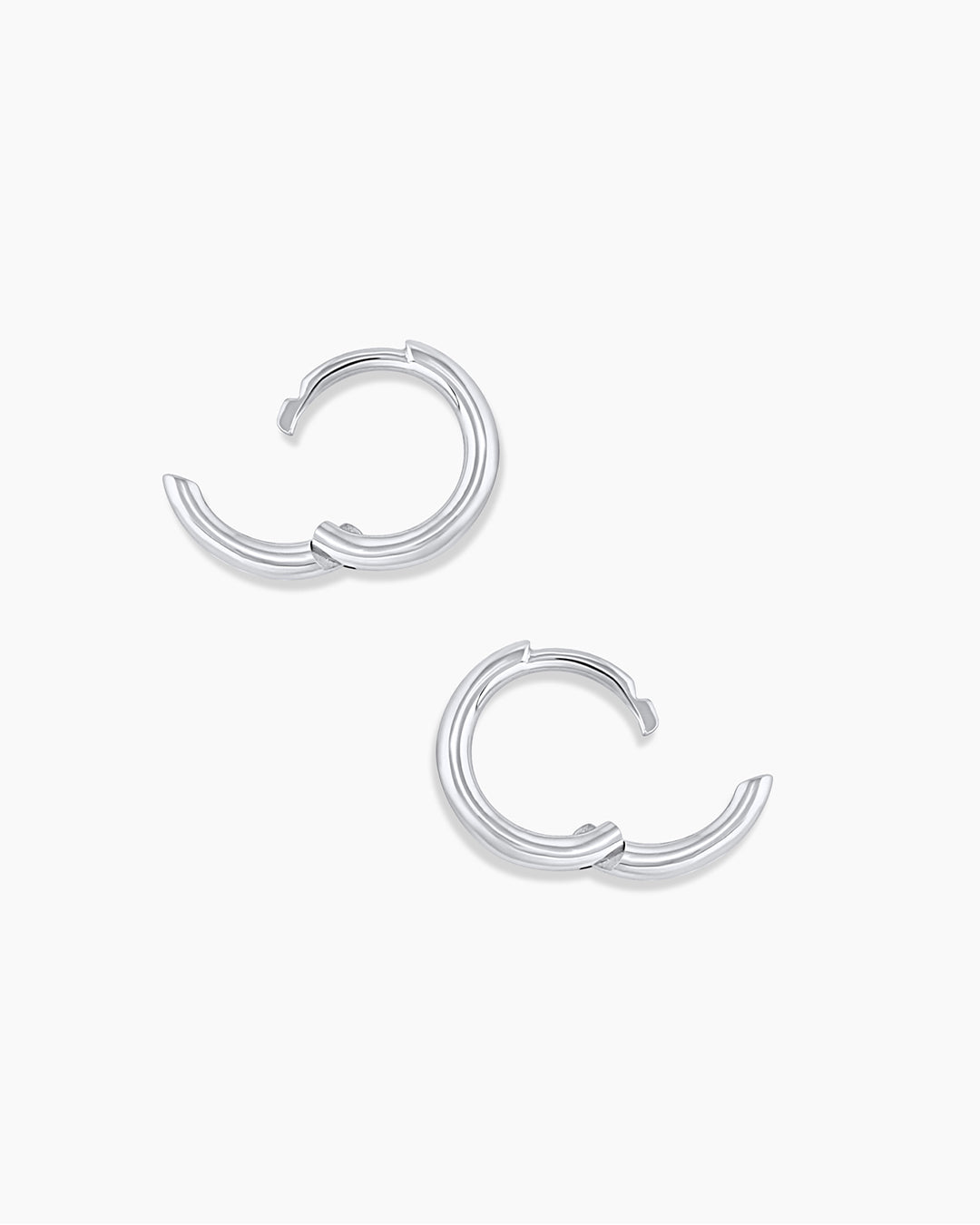 14K White Gold Classic Huggies