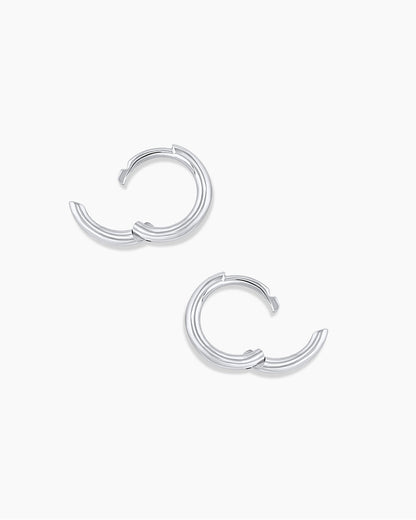 14K White Gold Classic Huggies