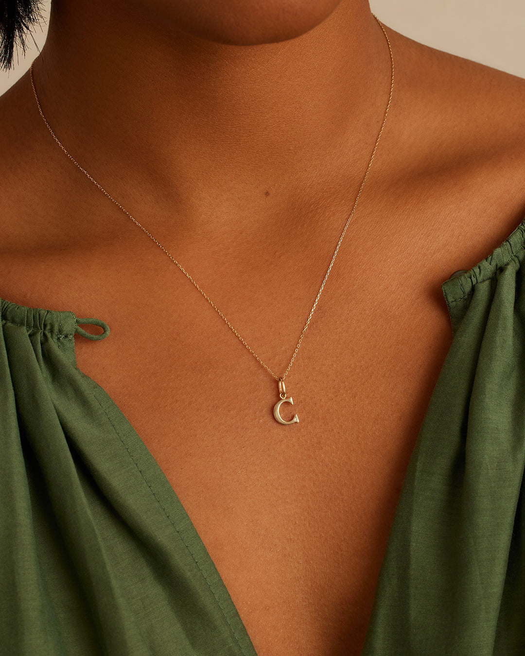 14K Diamond Vintage Alphabet Charm