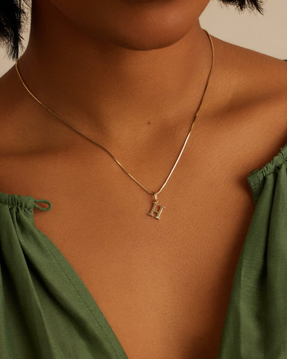 14K Diamond Vintage Alphabet Charm