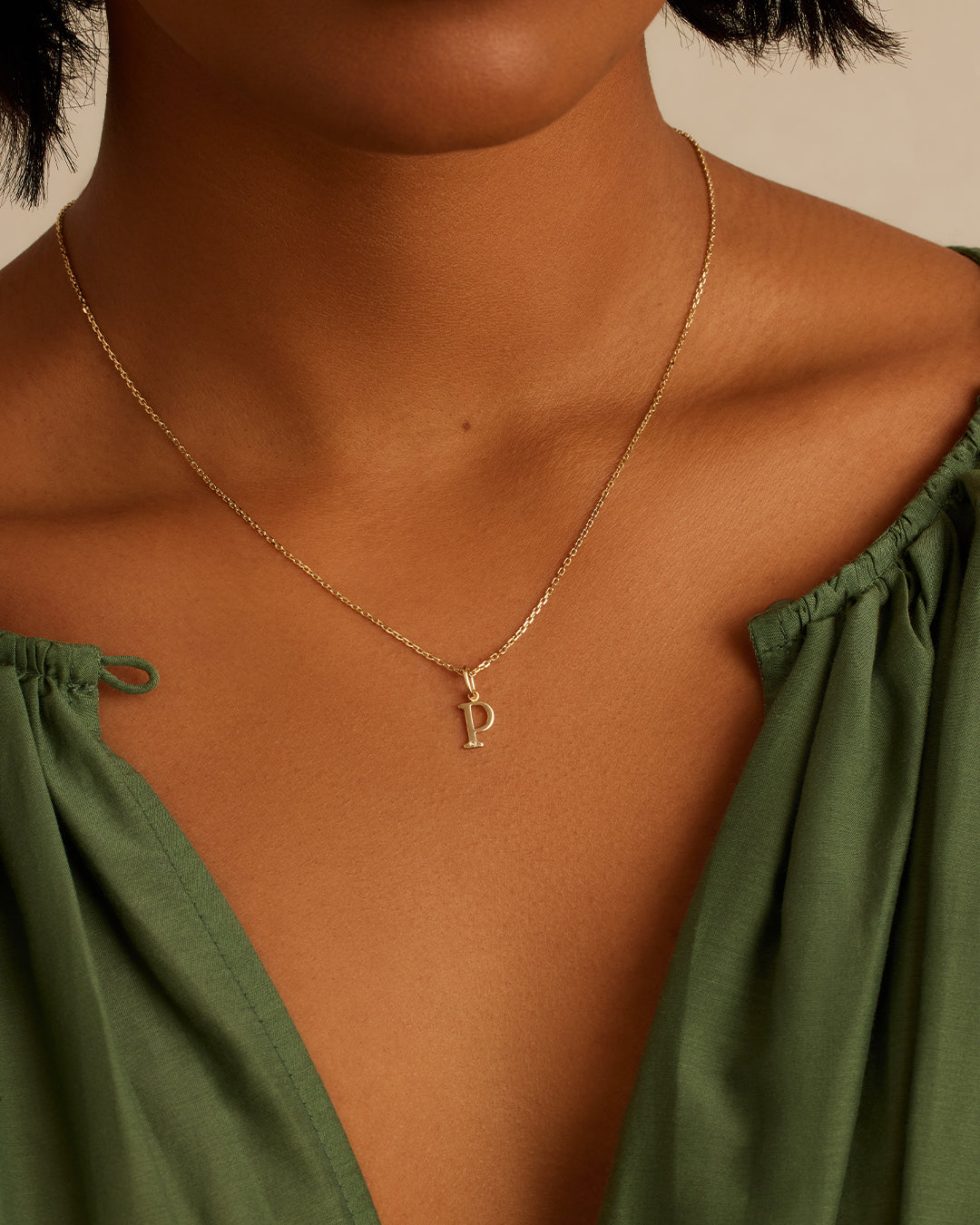 14K Diamond Vintage Alphabet Charm