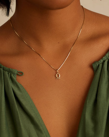 14K Diamond Vintage Alphabet Charm