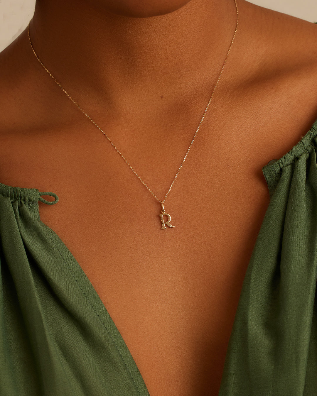 14K Diamond Vintage Alphabet Charm
