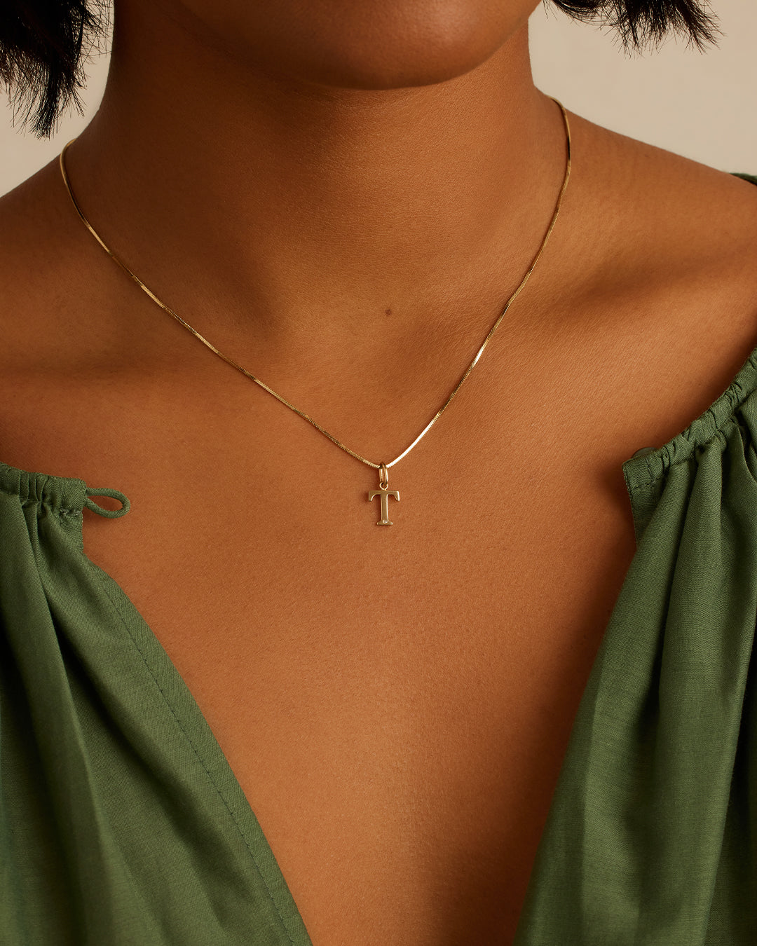 14K Diamond Vintage Alphabet Charm