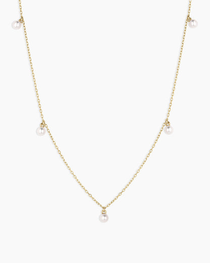 14K Gold Pearl Flutter Necklace