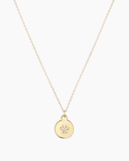 14K Diamond Paw Necklace