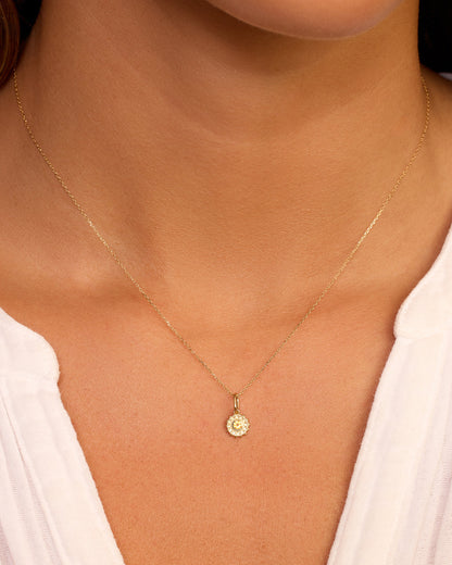 14K Gold Sun Birthstone Charm