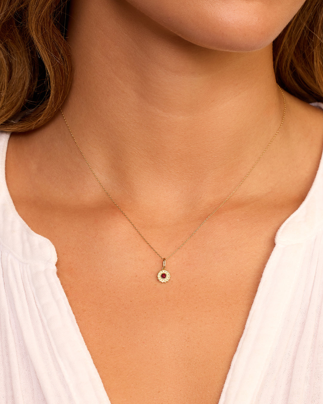 14K Gold Sun Birthstone Charm