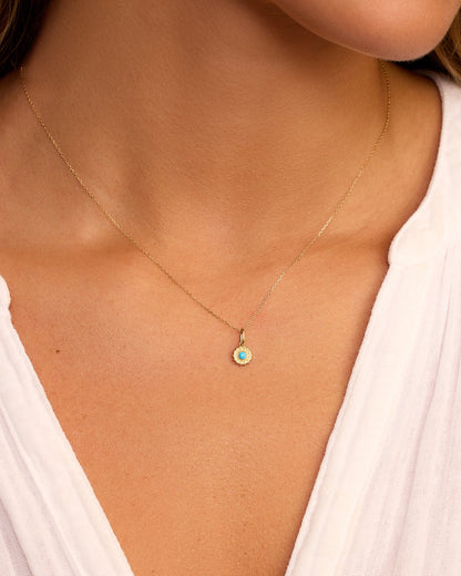 14K Gold Sun Birthstone Charm